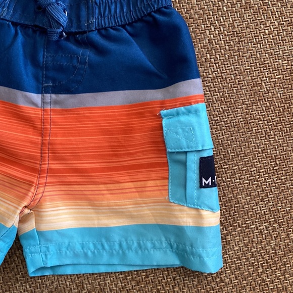 M-I-D Stripe Swim Trunks 6 Months - Picture 2 of 6